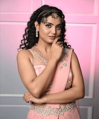 Peach georgette blush elegance saree gown 4