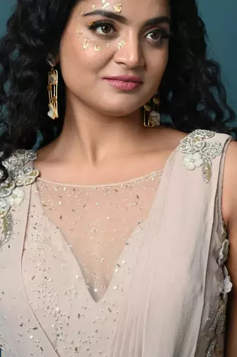 Gold georgette champagne whispers gown