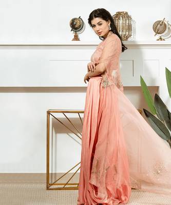 Peach organza blush silk elegance gown 4