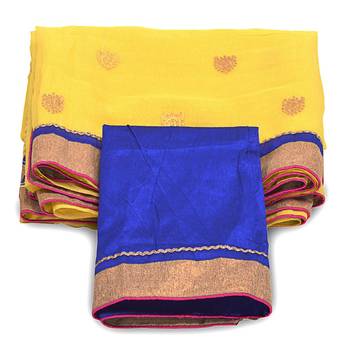 Designer Karachi Embroidery Yellow Supernet Saree Diwali Gift 264 4