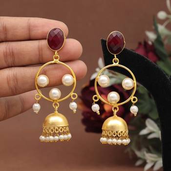Maroon color amrapali earrings 1