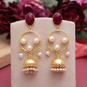 Maroon color amrapali earrings 2
