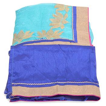 Allover Golden Karachi Lotus Design Supernet Saree Deepawali Special Gift 265 4
