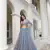 Grey Heavy Embroidery Net Semi Stitch A Line Lehenga With Blouse