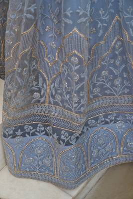 Light Blue Net Threadwork Lehenga 5
