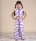 Purple cotton printed  co-ord set