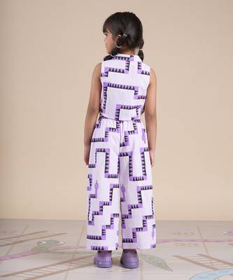 Purple cotton printed  co-ord set 3