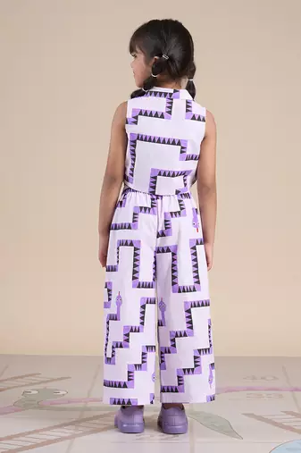 Purple cotton printed  co-ord set