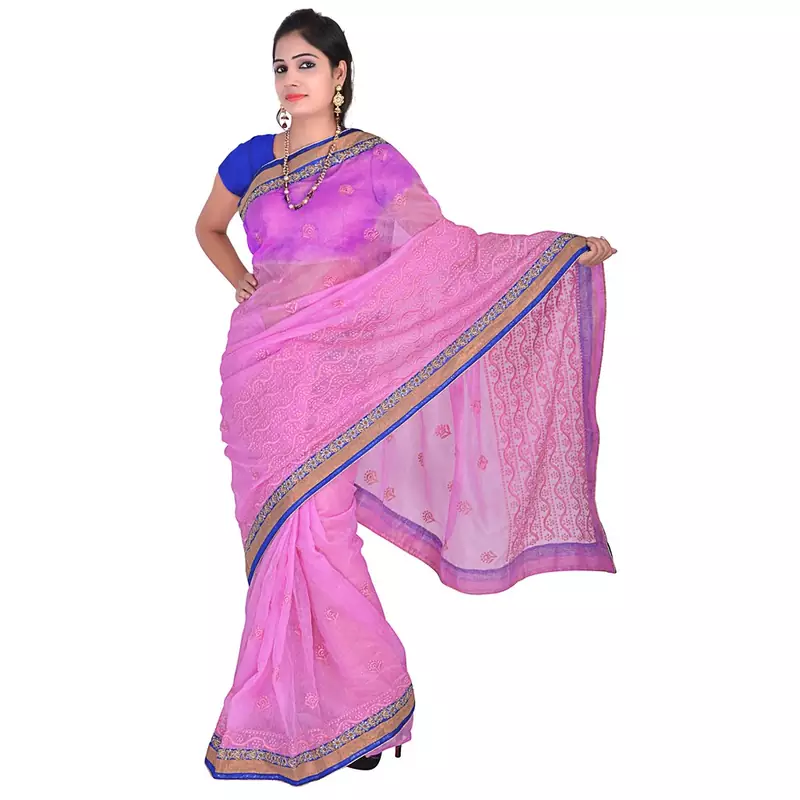 Famous Karachi Embroidery Designer Supernet Saree Diwali Special Gift 267