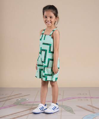 Green cotton printed jumpsuit 2