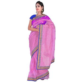 Famous Karachi Embroidery Designer Supernet Saree Diwali Special Gift 267 2