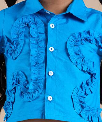 Blue cotton plain  co-ord set 5