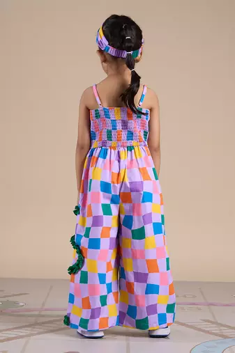 Multicolor cotton printed jumpsuit