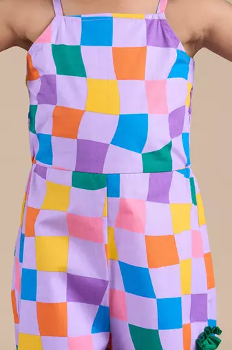 Multicolor cotton printed jumpsuit