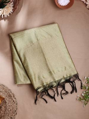 green jute cotton Saree with  blouse 1