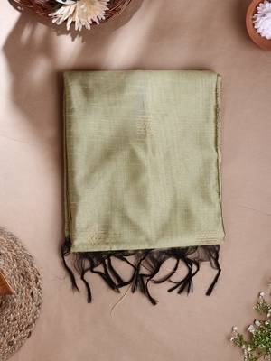 green jute cotton Saree with  blouse 3