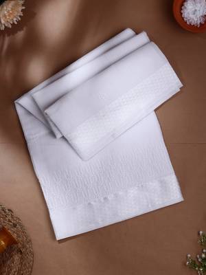 white chanderi Saree with  blouse 2
