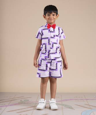 Purple cotton printed co-ord set 1