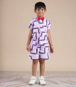 Purple cotton printed co-ord set