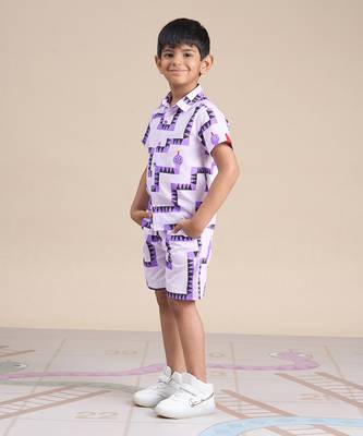 Purple cotton printed co-ord set 2