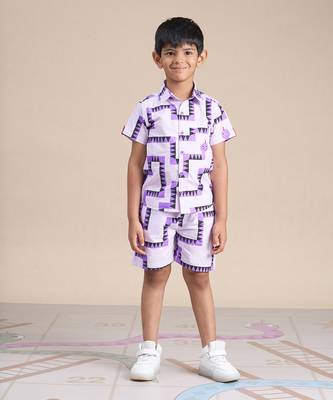 Purple cotton printed co-ord set 3
