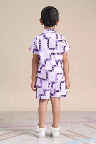Purple cotton printed co-ord set