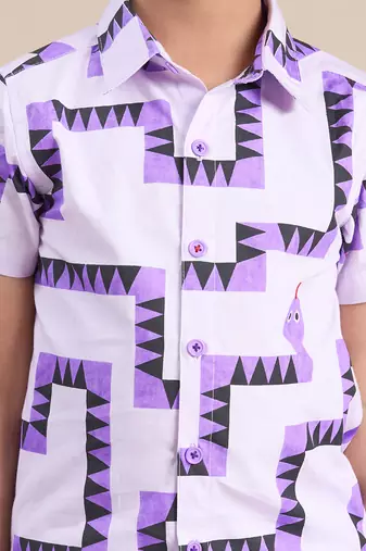 Purple cotton printed co-ord set
