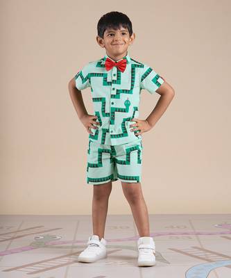Green cotton printed  co-ord set 2
