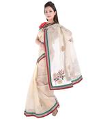 Fancy Resham Boota N Moti Beads Multi Color Saree Diwali Gift 274