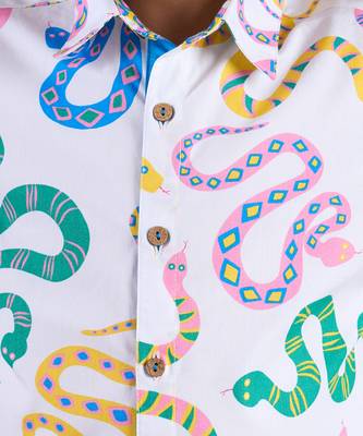 White cotton printed shirt 5