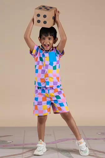 Multicolor cotton printed co-ord set