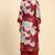 Trendmalls  Maroon Chanderi Silk V Neck Embroidery Floral Printed Straight Kurta Palazzo for Women