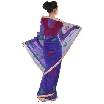 Zari Resham Embroidery Work Banarasi Supernet Sari Diwali Special Gift 280 2