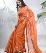 Fabulous Orange Soft Tissue Saree 