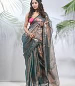 Fabulous Grey Soft Tissue Saree 
