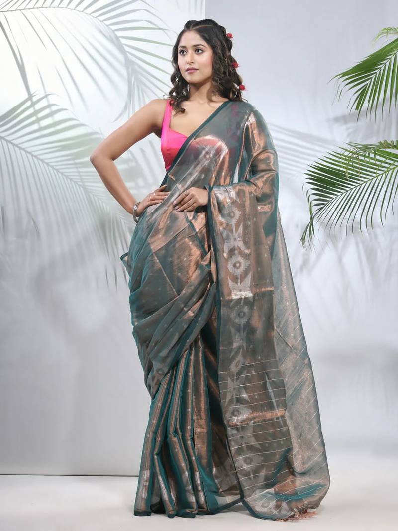 Fabulous Grey Soft Tissue Saree 