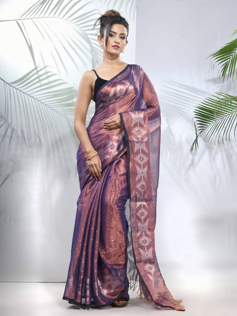 Fabulous Copper Soft Tissue Saree 