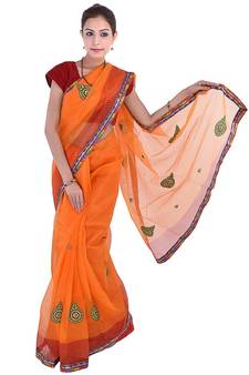 Zari Resham Embroidery Work N Fancy Border Saree Deepawali Gift 291