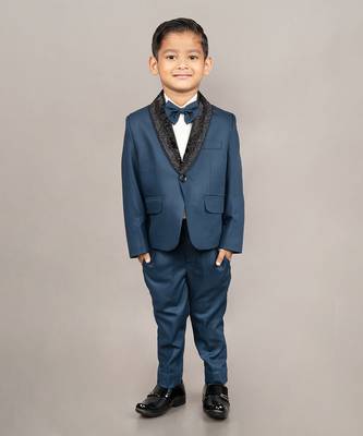 Blue laple embroidered tuxedo set 1