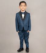 Blue laple embroidered tuxedo set
