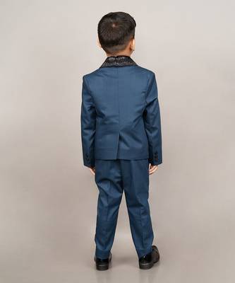 Blue laple embroidered tuxedo set 3