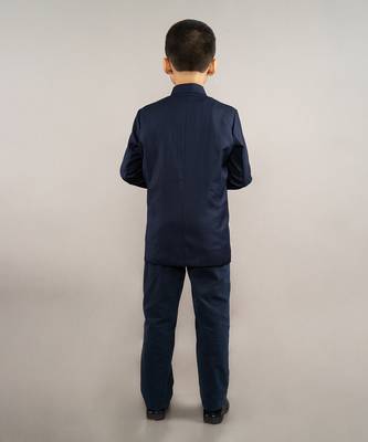 Blue viscose blend embroidery coat set 3