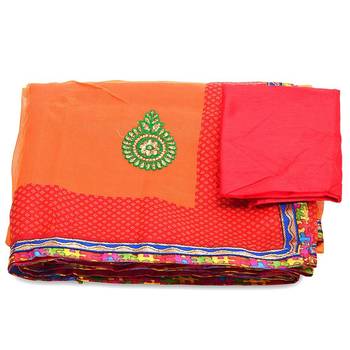 Zari Resham Embroidery Work N Fancy Border Saree Deepawali Gift 291 3