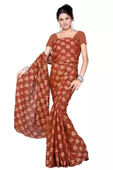 Floral Design Party Wear Faux Georgette Silk Saree Deepawali Gift 109