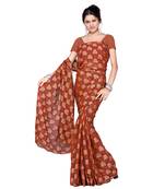 Floral Design Party Wear Faux Georgette Silk Saree Deepawali Gift 109