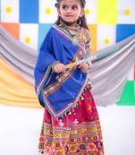 Banjara India Kutchi Embroidered Girls Lehenga Choli Set with Dupatta (CC-BTTA) - Pink