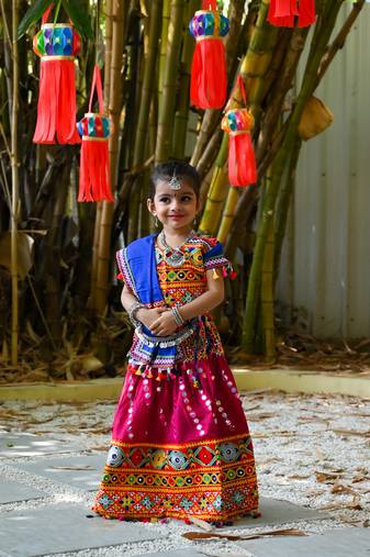 Banjara India Kutchi Work Embroidered Girls Lehenga Choli Set with Dupatta (CC-RSGL) - Pink