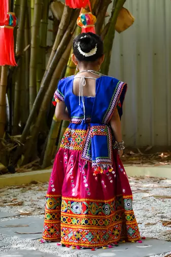 Banjara India Kutchi Work Embroidered Girls Lehenga Choli Set with Dupatta (CC-RSGL) - Pink