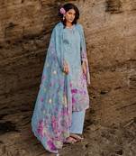 Grey chiffon printed kurta set