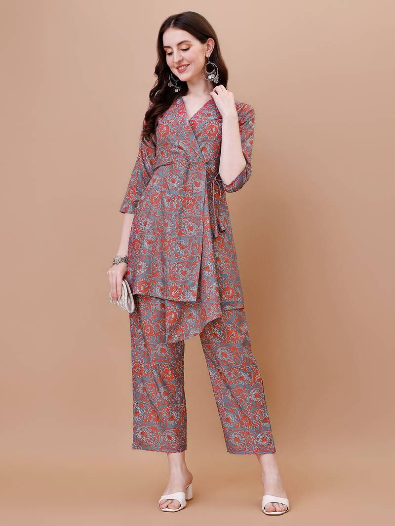 WILNERCROWN Designer  calf length ethnic set kurta, pant  set for women for casual and festive wear